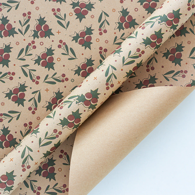 Vintage Christmas kraft paper wrapping paper