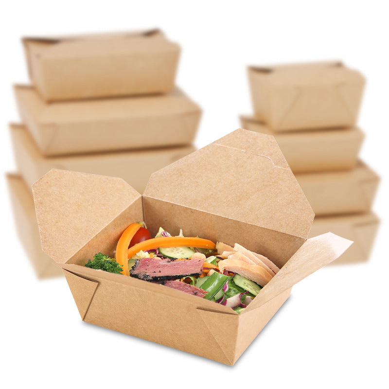 Disposable kraft paper food packing box