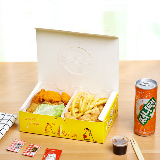 Disposable compartmentalized food takeout box