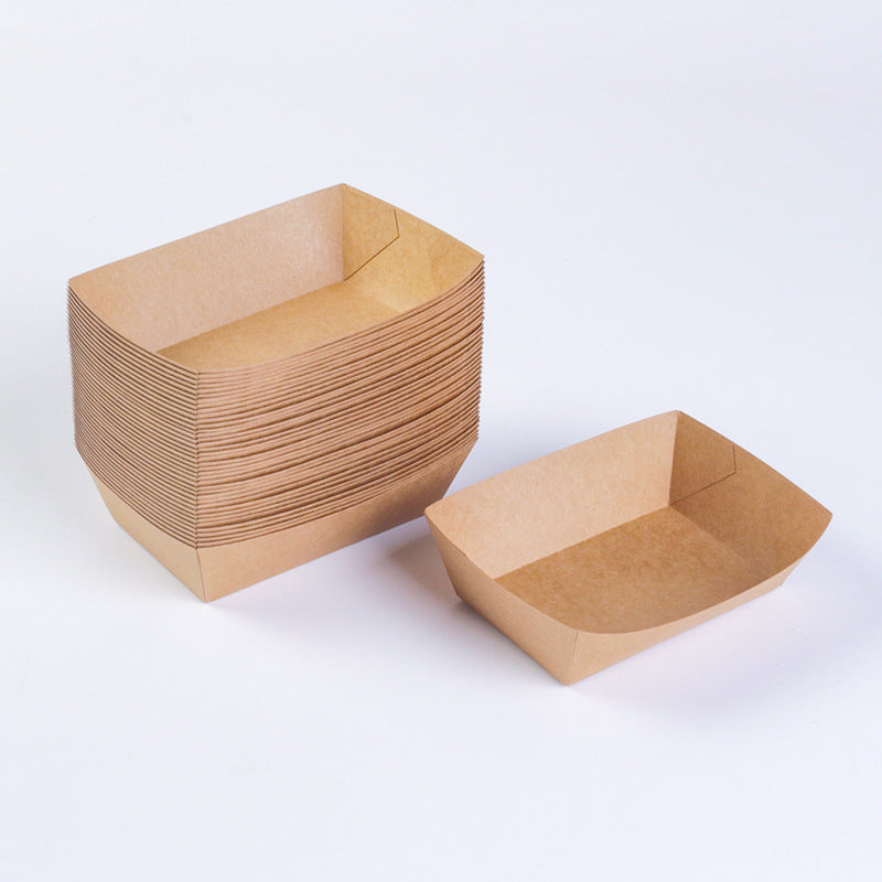 Kraft paper boat box disposable collapsible open food carton