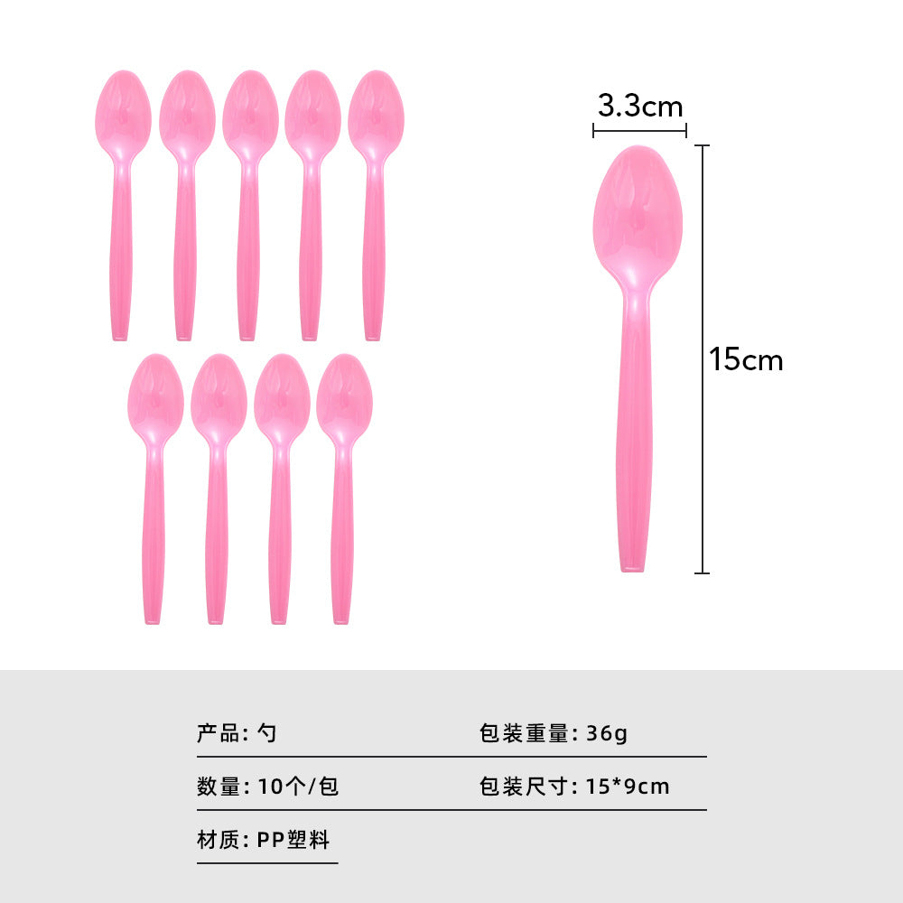 Colorful children's birthday party decoration knife, fork and spoon