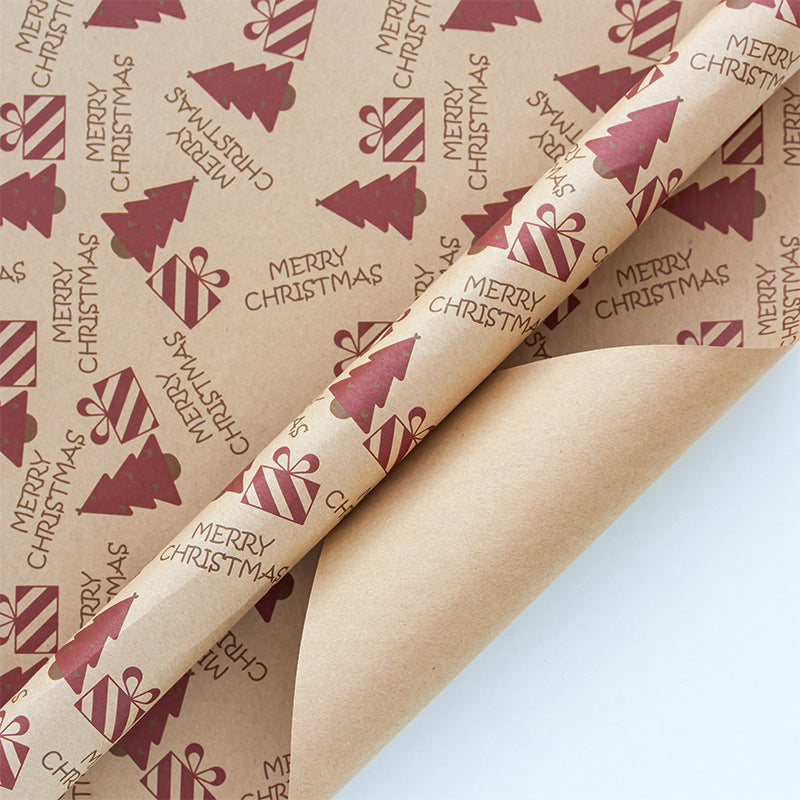 Vintage Christmas kraft paper wrapping paper