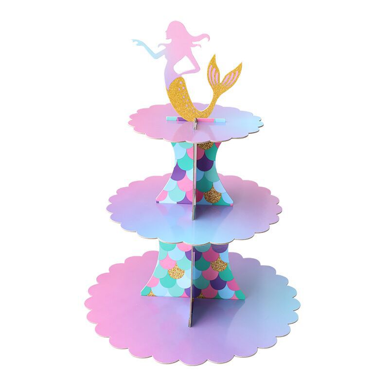 Mermaid paper cake stand Birthday party dessert stand display stand