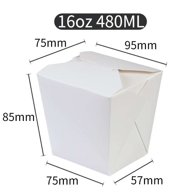 Rectangular white takeout packaging box