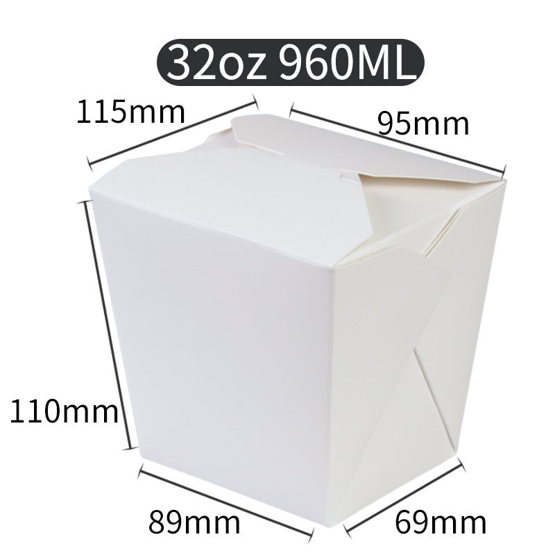 Rectangular white takeout packaging box