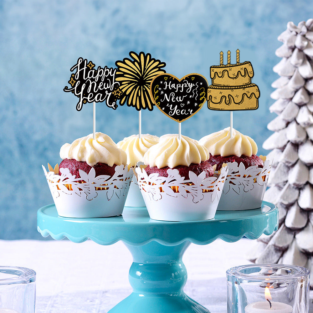 New year decorations cake toppers