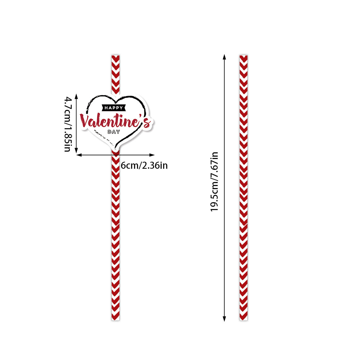 Valentine's Day decoration 24pcs straws