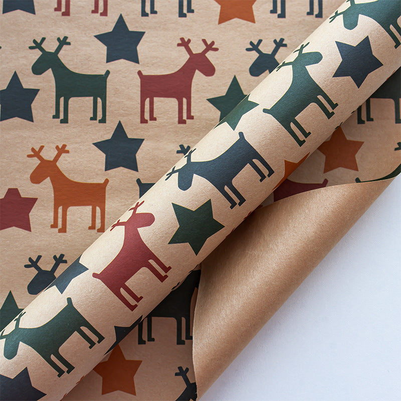 Vintage Christmas kraft paper wrapping paper