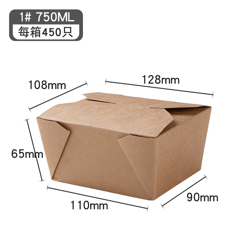 Disposable kraft paper food packing box