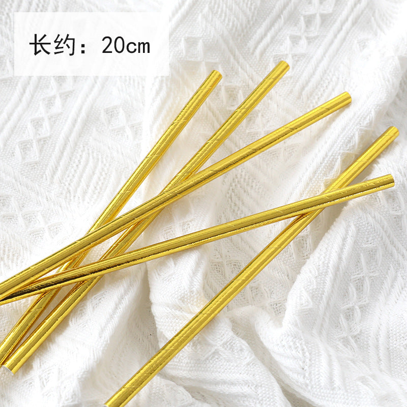 Party idea Disposable paper straw Dessert table decoration straw