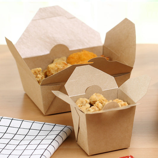 Disposable rectangular kraft paper products with cover packing box