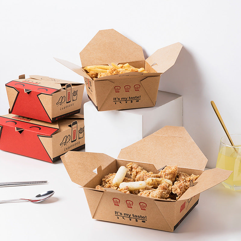 Disposable kraft paper fried chicken packing box