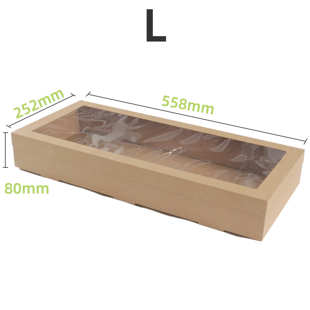 Fine corrugated baked cake packaging box visual window paper lunch box