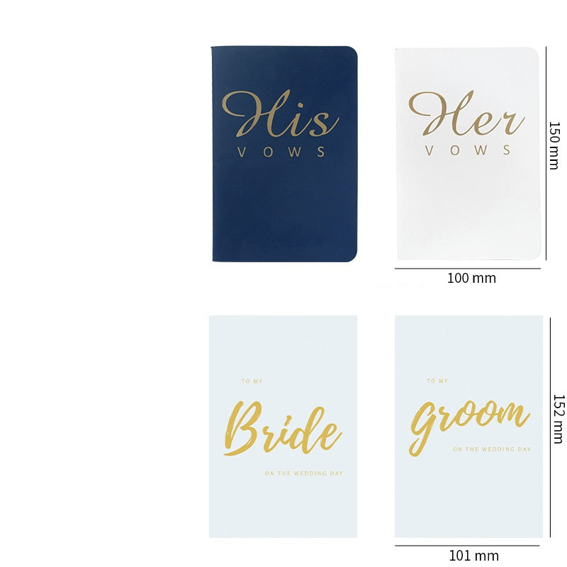 Premium gold wedding vows card wedding notebook