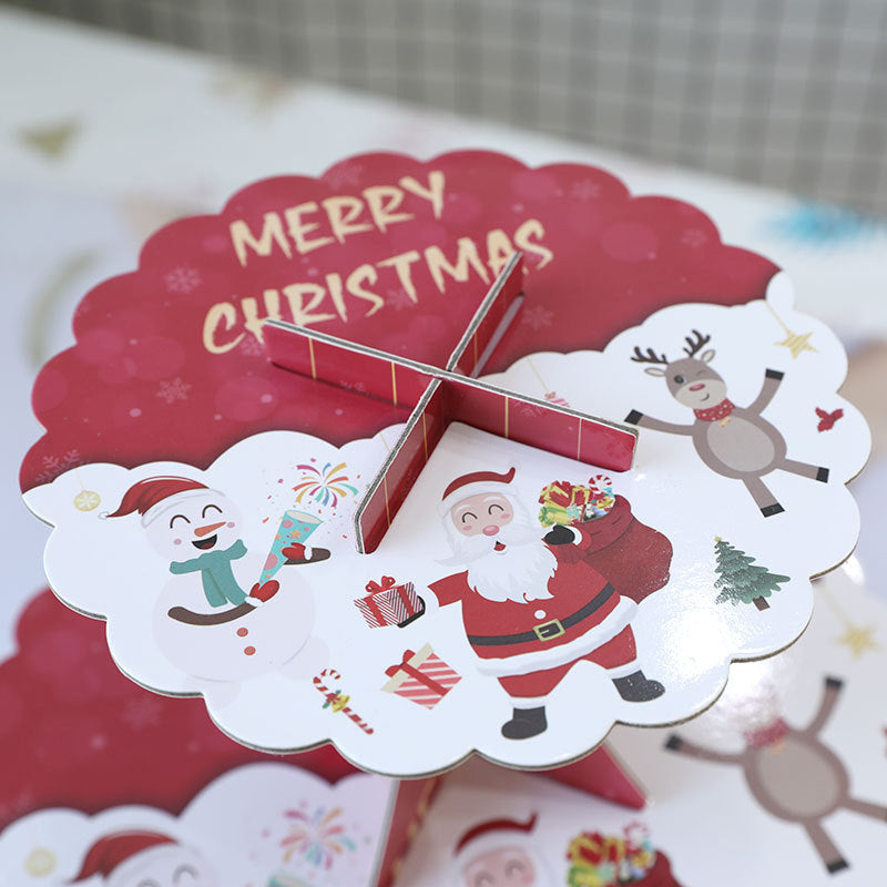 Christmas decoration disposable paper cake stand dessert table display stand