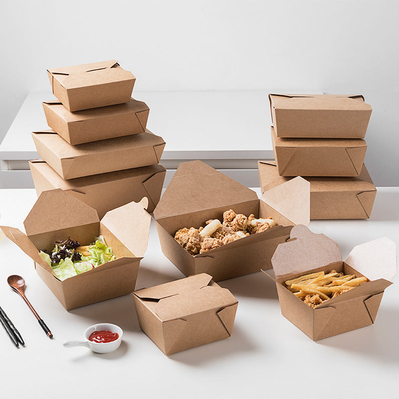 Disposable kraft paper food packing box