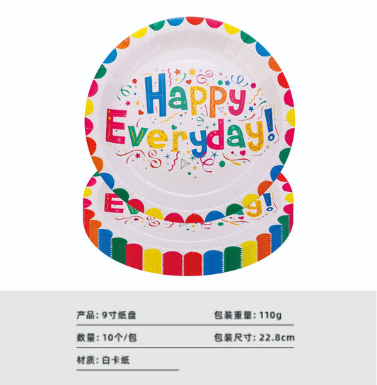 Colorful Children's Birthday Party Decoration Paper Plate