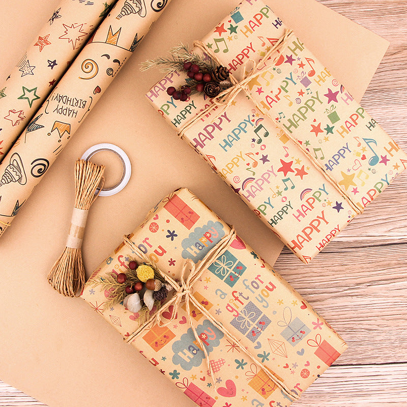 Note kraft holiday gift wrapping paper