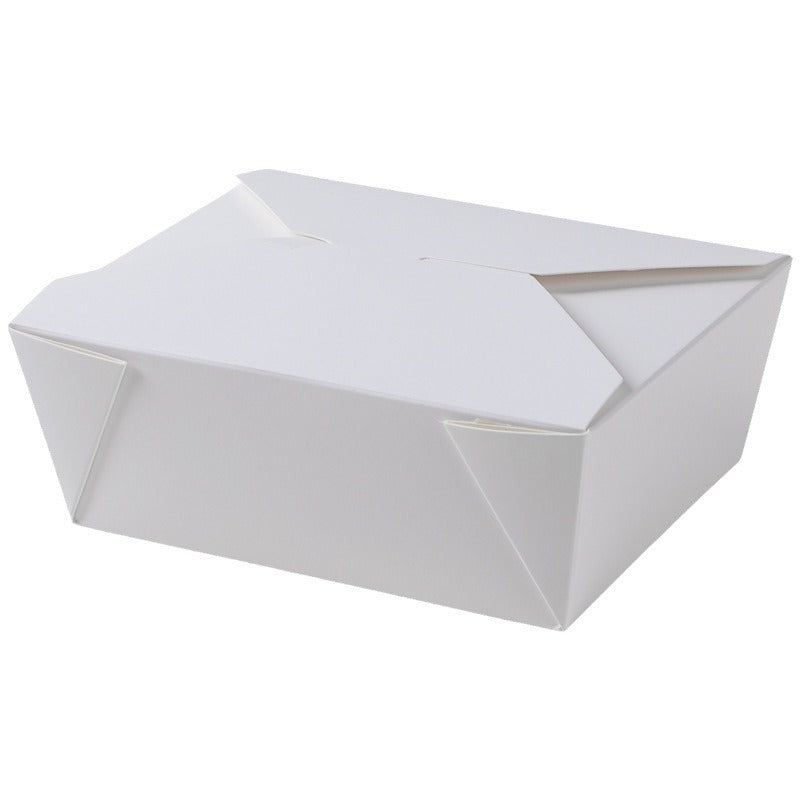 Rectangular white takeout packaging box