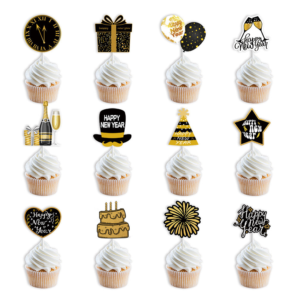 New year decorations cake toppers