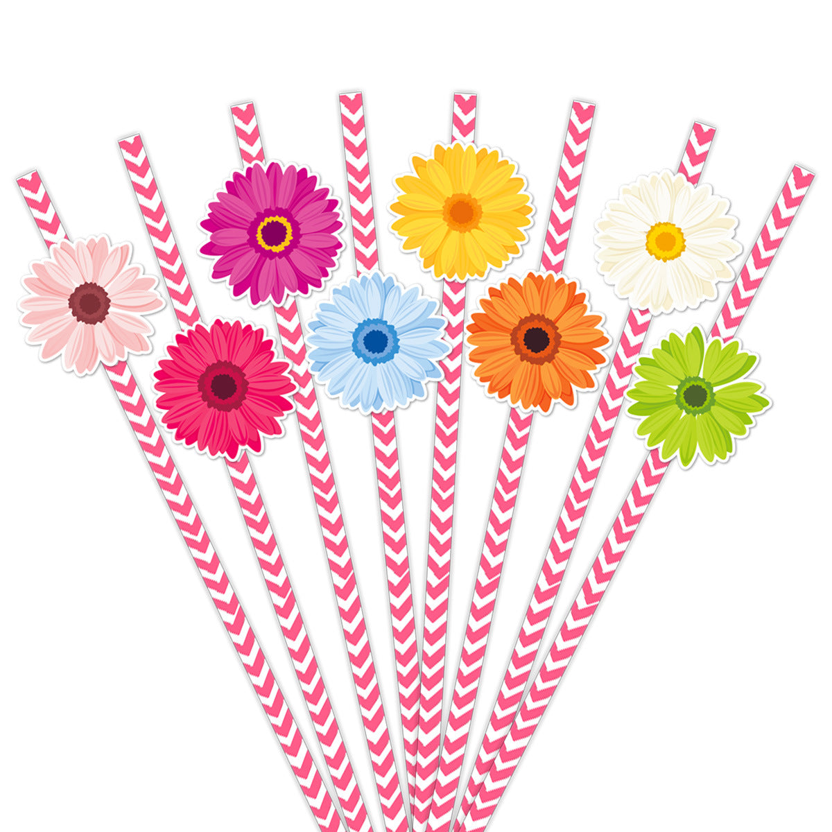 New Spring flower decoration 24pcs straw Spring color straw banner