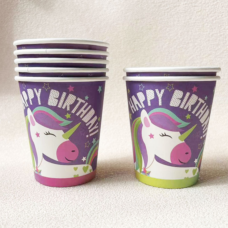 9OZ Birthday Party Gathering Unicorn Disposable Paper Cup