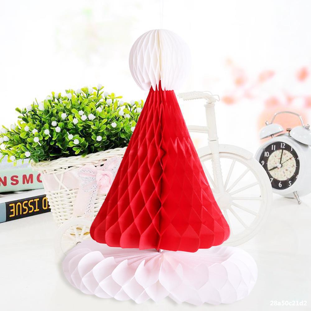 Christmas decorations Honeycomb paper Christmas tree Christmas hat Christmas party decorations supplies