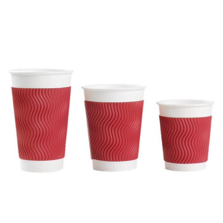 Disposable double corrugated insulated thickened paper coffee cup