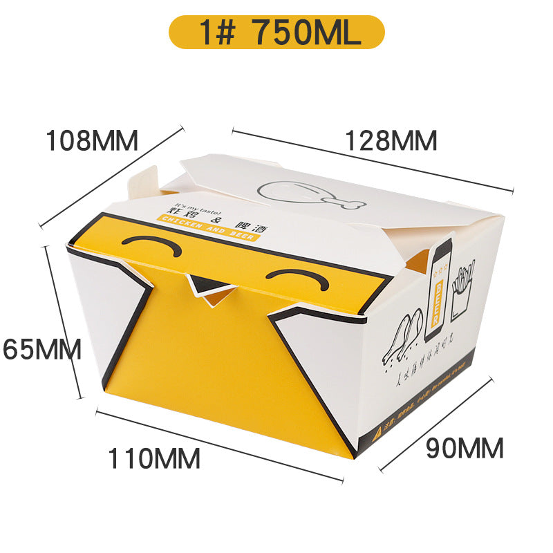 Disposable kraft paper fried chicken packing box