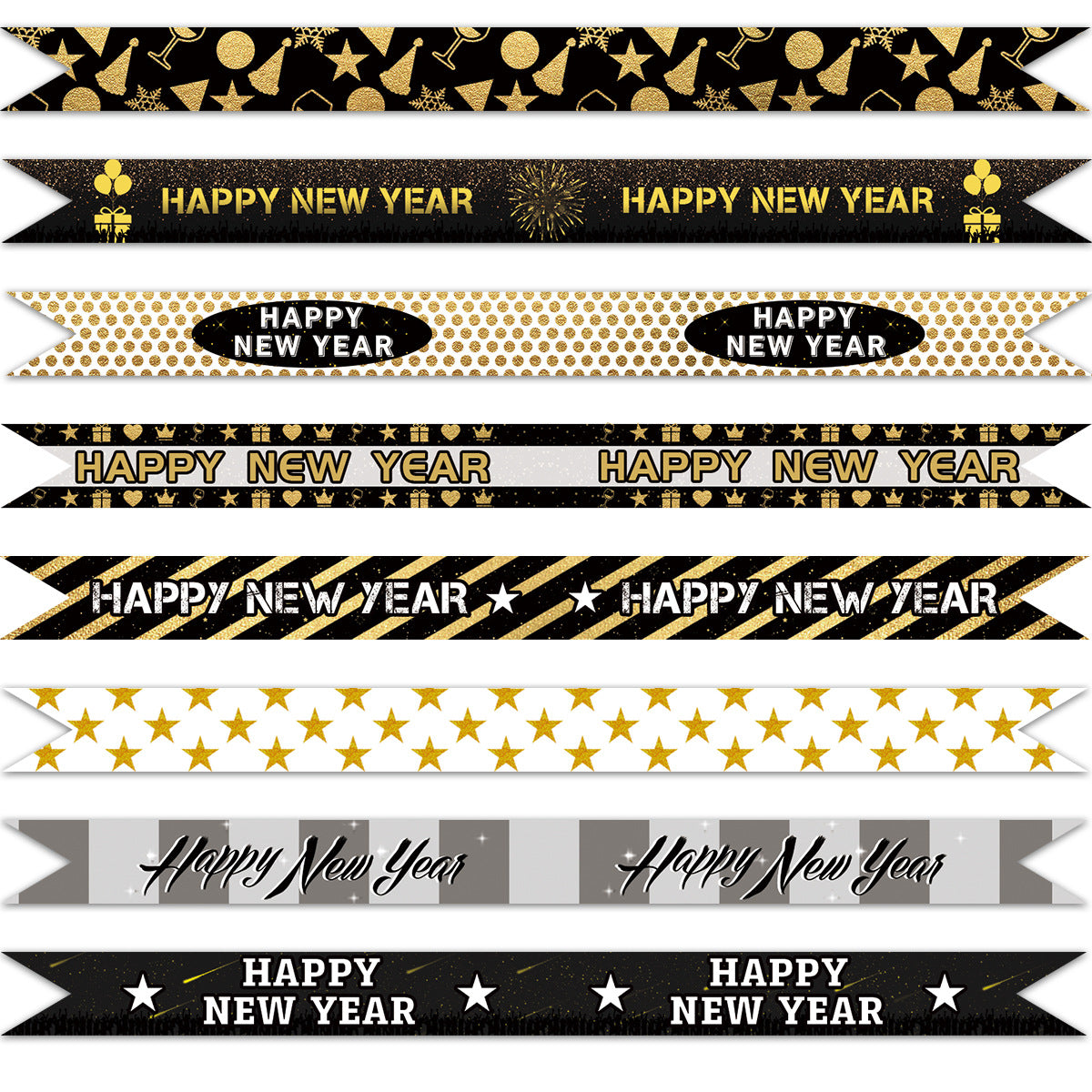 New Year straw stickers for Happy new year party decorations