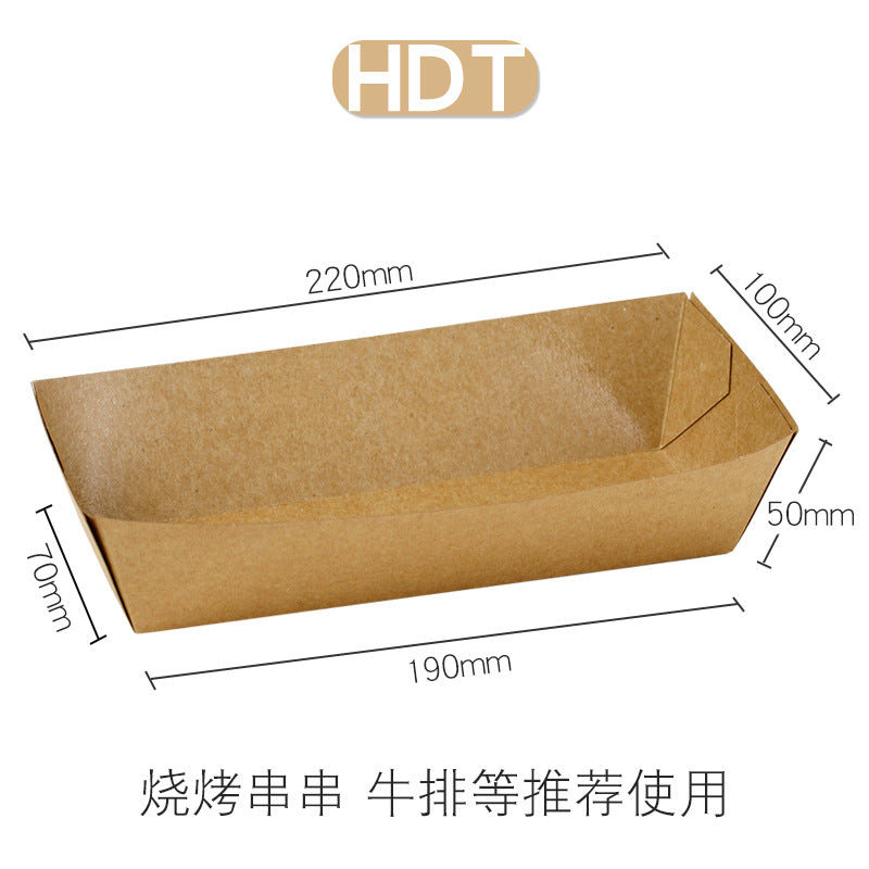 Kraft paper boat box disposable collapsible open food carton