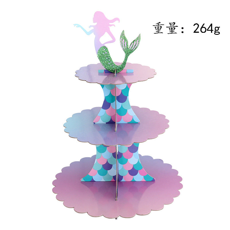 Mermaid paper cake stand Birthday party dessert stand display stand