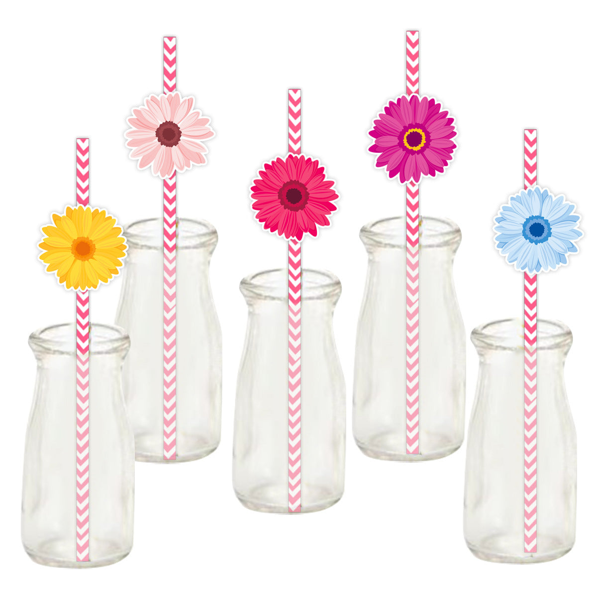 New Spring flower decoration 24pcs straw Spring color straw banner