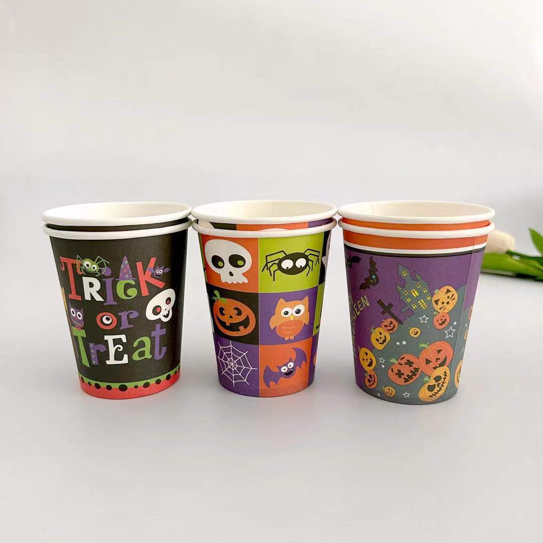 9OZ Halloween Party Gold Stamping Disposable Paper Cup