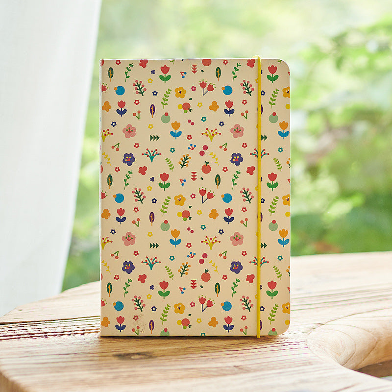 Small floral ledger A5 Cute checkered notebook Student diary