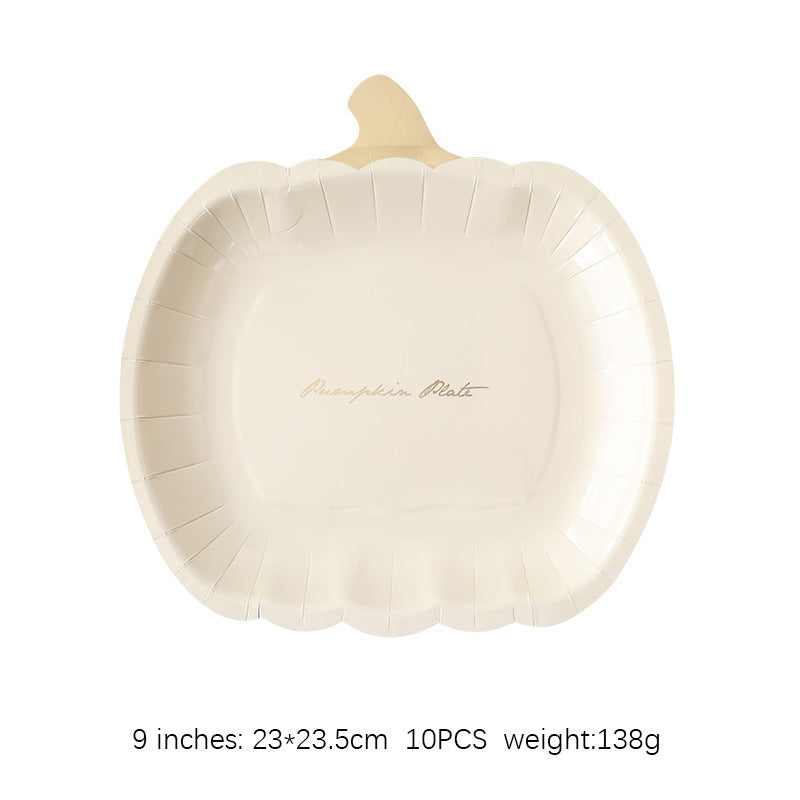 Thanksgiving Party Decoration Disposable Pumpkin Paper Plates