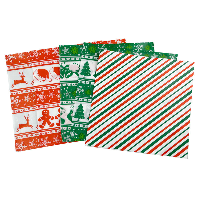 Christmas themed greaseproof paper food packaging tray paper