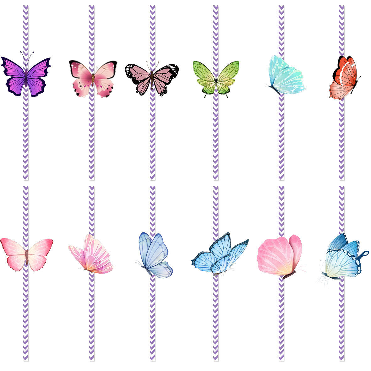 Spring Flowers butterfly theme party decoration straw banner