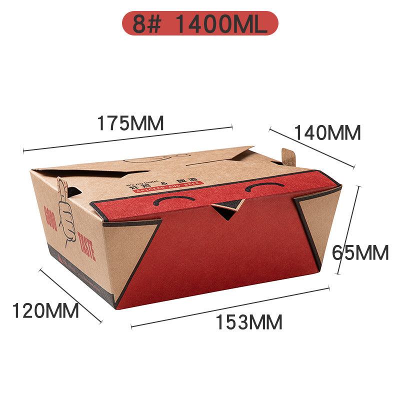 Disposable kraft paper fried chicken packing box