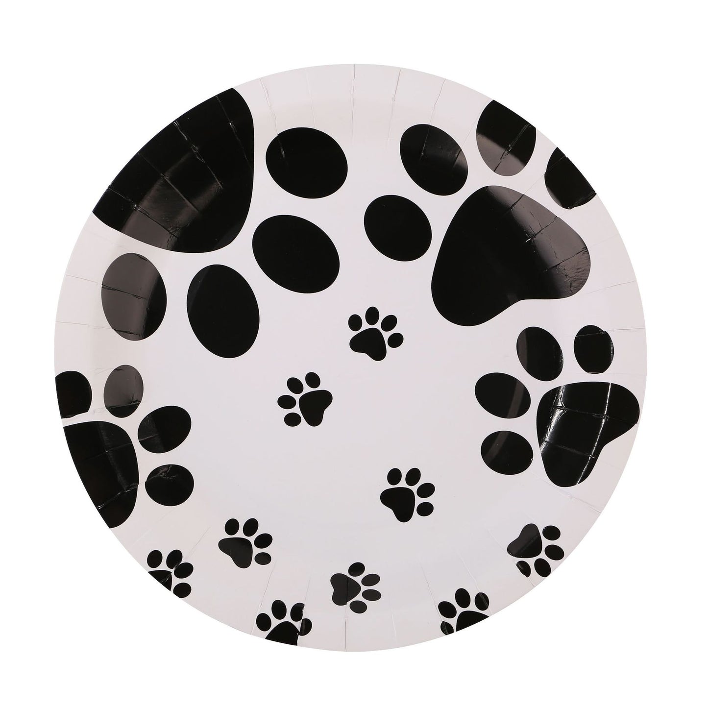 Black Dog Paw Theme Children's Birthday Party Decorative Paper Plate