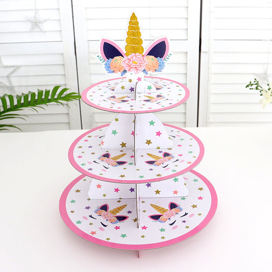 Unicorn paper cake stand Birthday party decoration dessert table display stand