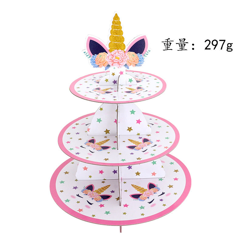 Unicorn paper cake stand Birthday party decoration dessert table display stand