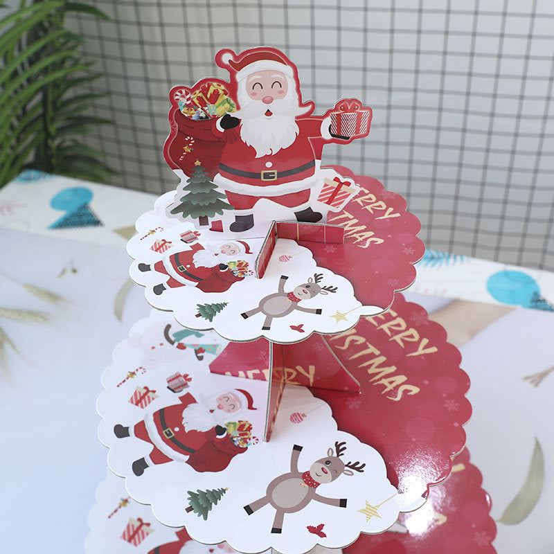 Christmas decoration disposable paper cake stand dessert table display stand