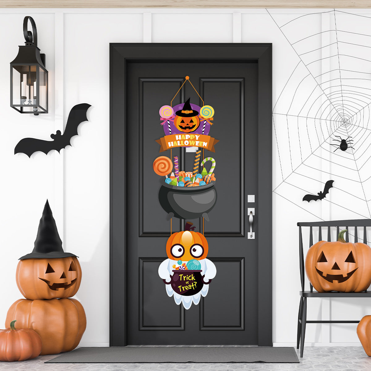 Halloween decoration party props pumpkin magic hat ghost door hanging