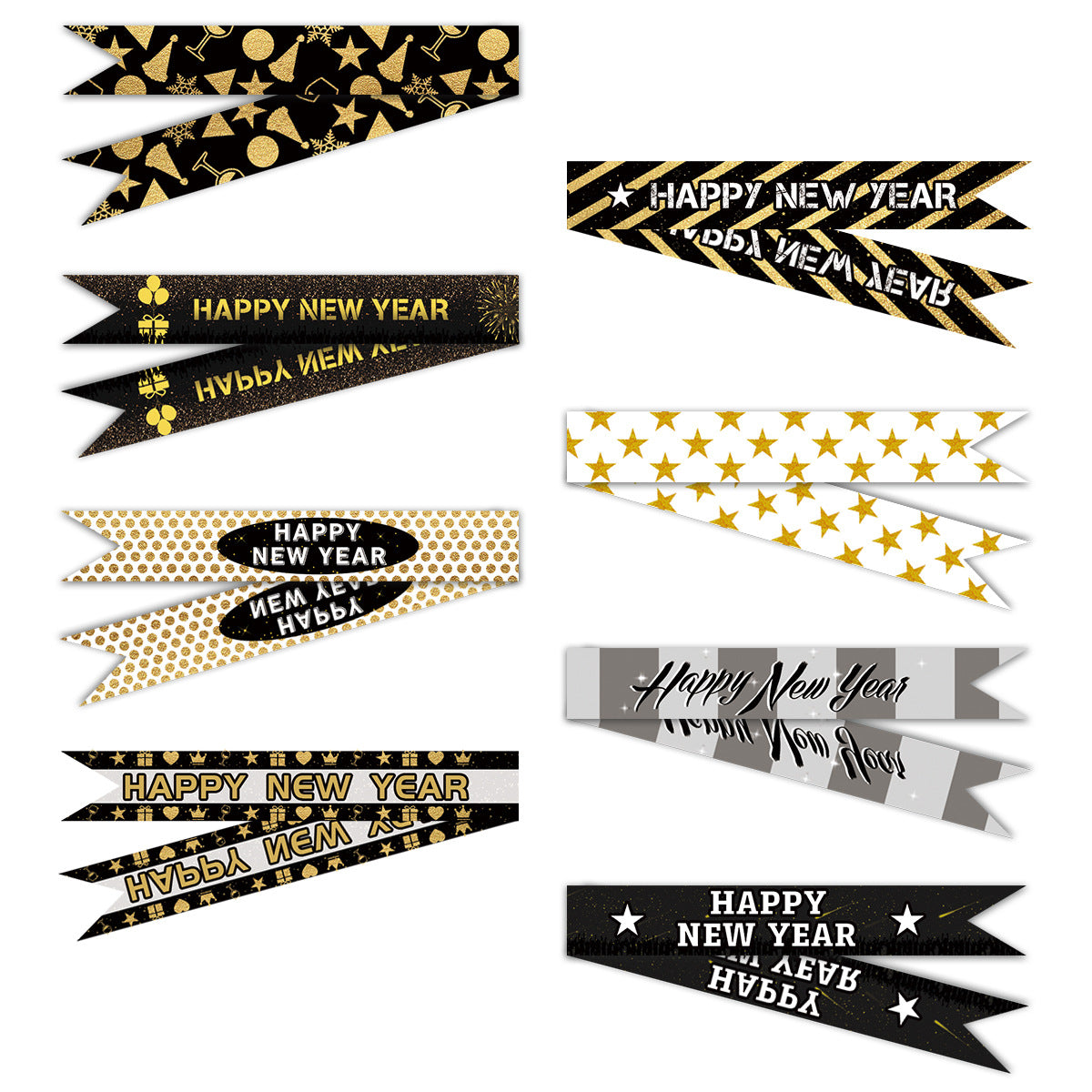 New Year straw stickers for Happy new year party decorations