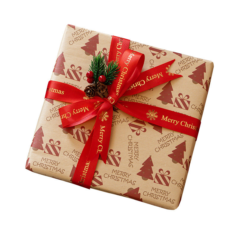 Vintage Christmas kraft paper wrapping paper