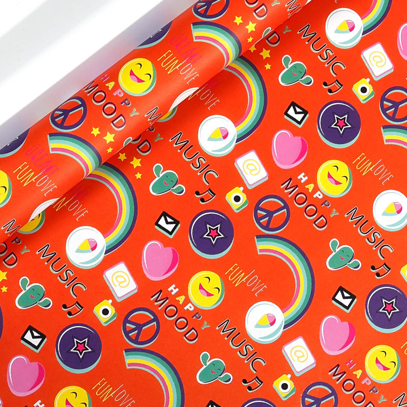 80g coated paper smiling face series birthday gift wrapping paper