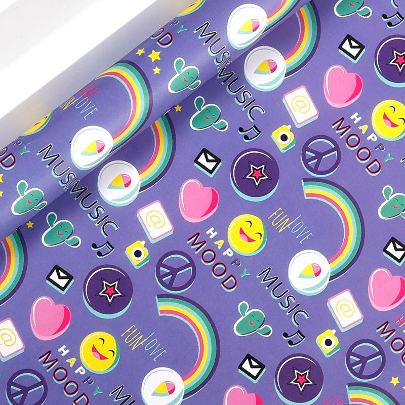 80g coated paper smiling face series birthday gift wrapping paper