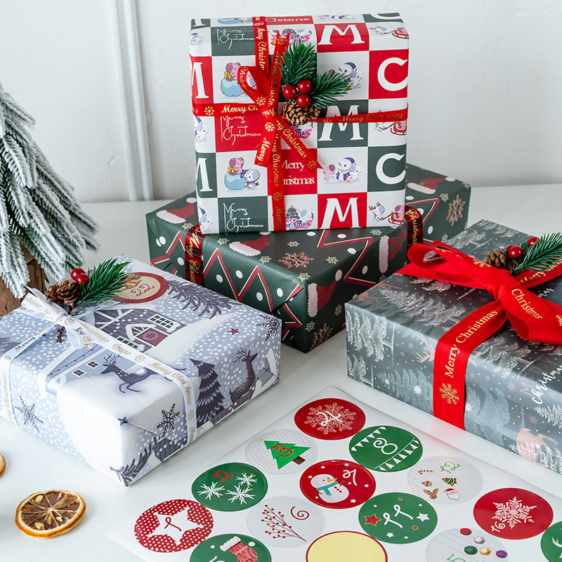 White kraft Christmas gift wrapping paper