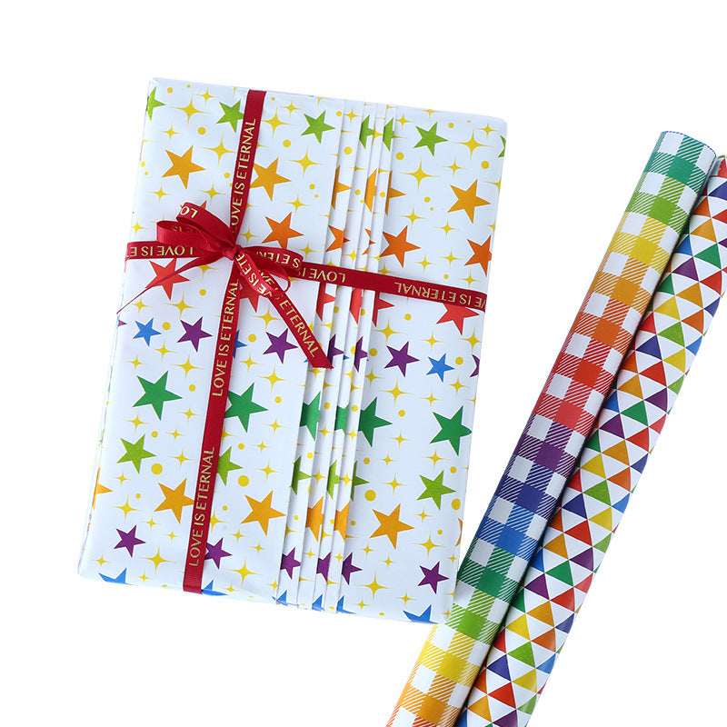 80g coated geometric pattern gift wrapping paper